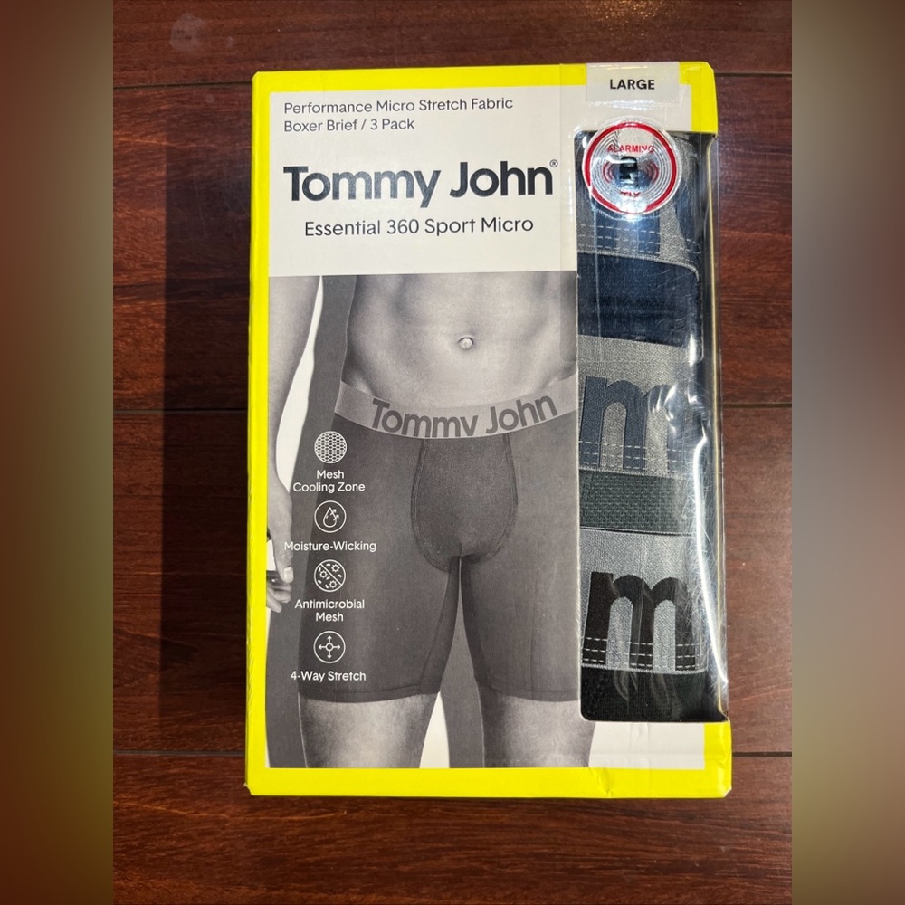 3-Pack Tommy John Essential 360 Sport Micro Boxer Briefs Mens Large (35”-38”)